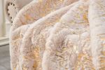 Luxury Chinchilla Faux Fur Gilded Beige Throw Blanket (60" x 80")