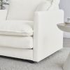 Modular Sectional Sofa for Living Room,U Shaped Couch 5 Seater Convertible Sectional Couch with 1 Ottoman ,White Chenille