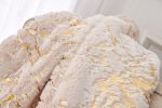 Luxury Chinchilla Faux Fur Gilded Beige Throw Blanket (60" x 80")