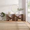 70.87 inch Farmhouse Console Table, X Shape Detachable ExtraLong Table with Storage for Entryway, Living Room, Foyer, Hallway, white