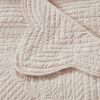 Oversized Quilted Throw with Scalloped Edges Blush 60x72"