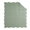 Oversized Quilted Throw with Scalloped Edges Seafoam 60x72"