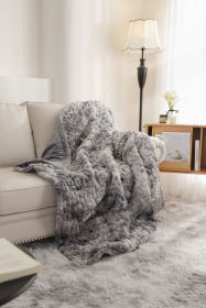 Ruched Faux Fur Throw (Color: as Pic)