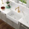 Lordear 36 Inch Farmhouse Sink White Ceramic single Bowl Kitchen Sink Apron Front Fireclay Sink