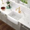 Lordear 36 Inch Farmhouse Sink White Ceramic single Bowl Kitchen Sink Apron Front Fireclay Sink