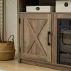 Farmhouse TV Media Stand, Large Barn Inspired Home Entertainment Console, with 18" Fireplace Insert, for TV Up to 65''