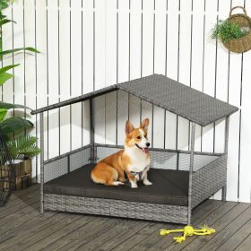 Outdoor Dog Bed with Canopy (Option: Charcoal Gray-1020x200x845 mm)